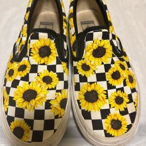 Vans Sunflower Checkered Slip-On Shoes